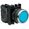Кнопка нажимная круглая синяя CM202DM (2НЗ)